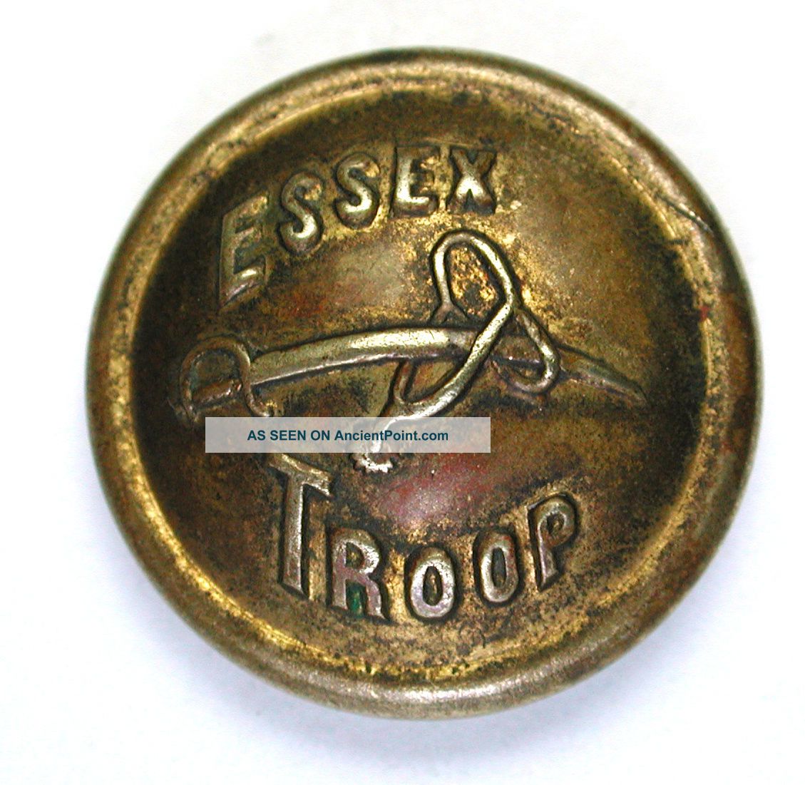 Antique Brass Calvary Uniform Button 142nd Regiment 