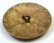 Antique Matte Enamel Button W/ Hand Painted Flower & Cross Hatch Design 1 & 1/16 Buttons photo 1