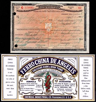 Oct 1 & 2 1925 For Bronchitis 1 Pint Whiskey Ray Goering Prohibition Prescripion photo