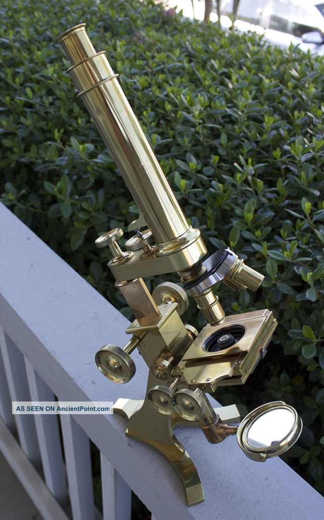 Antique Huge Elaborate Victorian Charles Baker Of London Brass Microscope Microscopes & Lab Equipment photo
