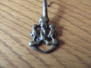 Tudor Britain.  Bronze Dress Fastener.  Decorative Type.  Found River Thames photo
