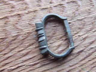 Medieval Britain.  An Early Bronze Belt Buckle. photo