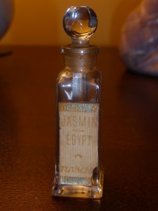 Vintage Tuvache Jasmin From Egypt,  1940s Collectible Bottle 2 7/8 