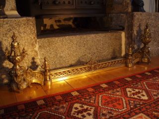 A Stunning Antique French Bronze Fire Fender (adjustable) photo