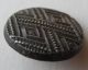 18th Century,  Repoussé,  Wood Back Tin Button With Catgut Shank,  Diamond Design Buttons photo 2