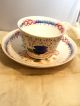 Antique English Pearlware Pottery Handless Tea Cup & Saucer Garden Scene C1820 Cups & Saucers photo 2