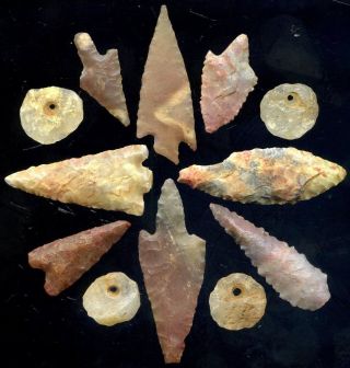 12 Neolithic Artifacts Mali - Sahara Desert 4,  500 - 7,  000 Yrs.  Old photo