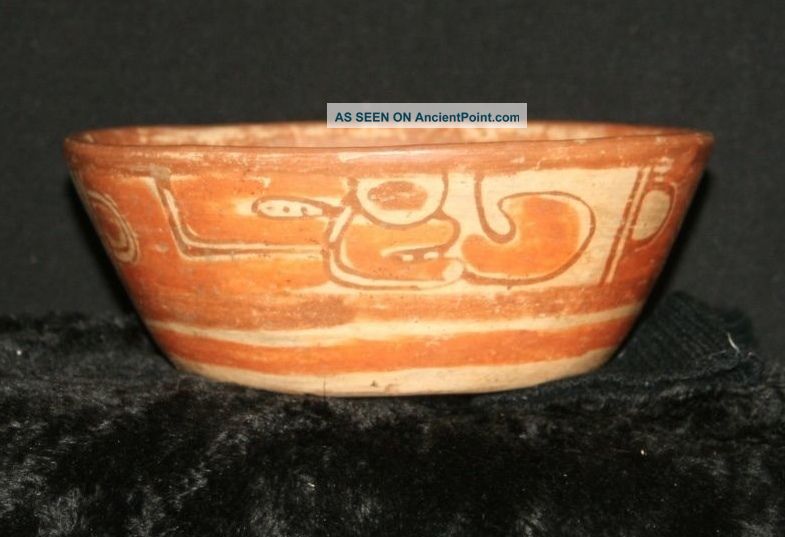 Mayan Polychrome Red Ware Clay Bowl Circa 600 - 800 Ad The Americas photo