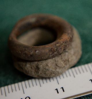 The Vikings.  2 Ancient Bronze Beard / Hair Rings,  Ca 900 - 1100 Ad.  Beads photo