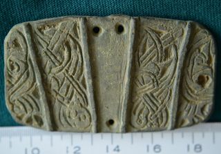 The Vikings.  Ancient Bronze Amulet Application,  Ca 1000 Ad.  Scandinavian Relic photo