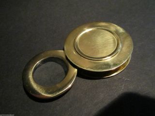 Vintage Style,  Brass Pocket Folding Optical Glass Magnifying Lens Loupe photo