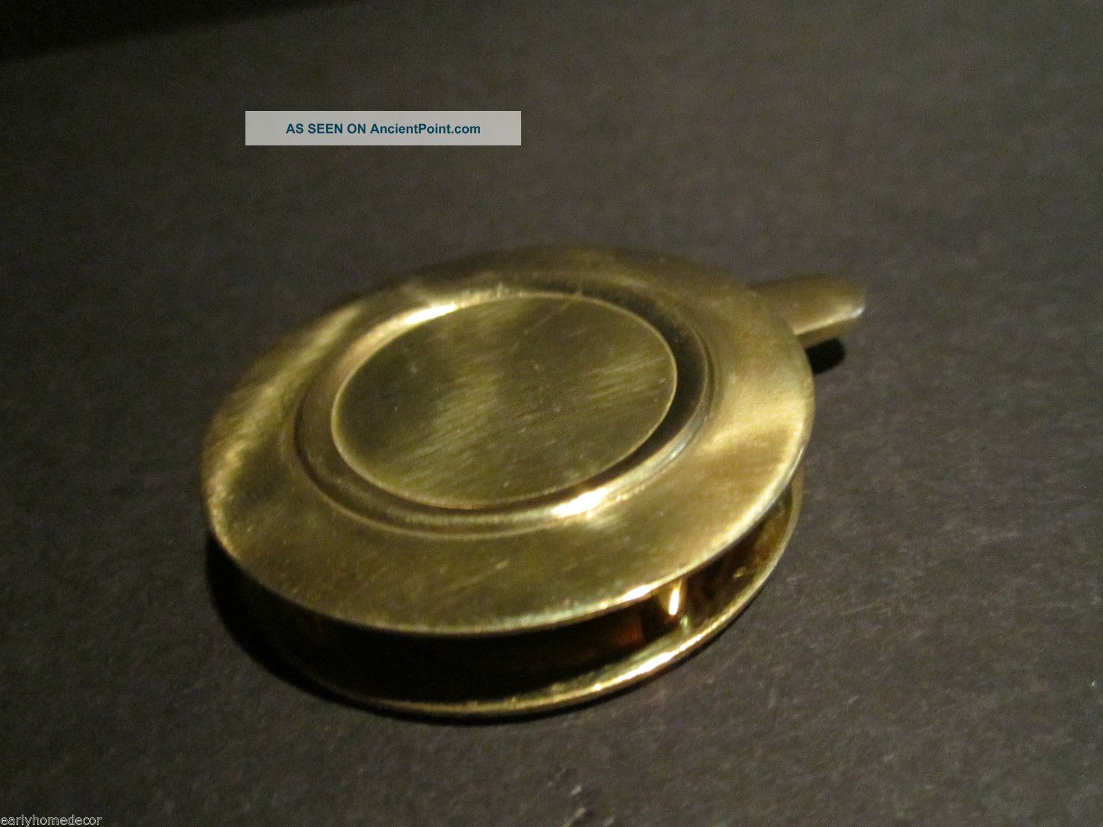 Antique Vintage Style Brass Pocket Folding Optical Glass Magnifying Lens Loupe