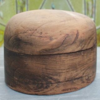 Antique Wooden Millinery Hat Mold,  Hat Block Mold photo