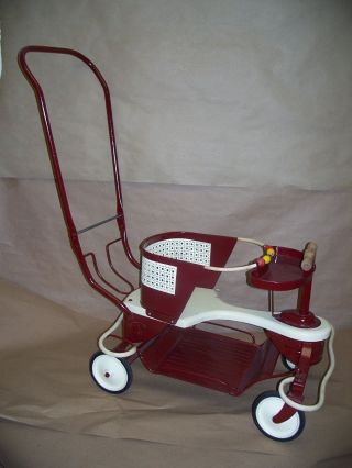 Vintage 1950s Taylor Tot Baby Stroller Buggy Restored And Painted.  Red White Nr photo