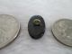 Antique Grooved Oval Black Glass Leo Popper Button 5/8 