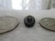 Antique Grooved Oval Black Glass Leo Popper Button 5/8 