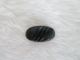 Antique Grooved Oval Black Glass Leo Popper Button 5/8 