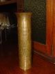 19th C.  Antique Arts & Crafts Hammered Dovetailed Brass Vase Arts & Crafts Movement photo 2