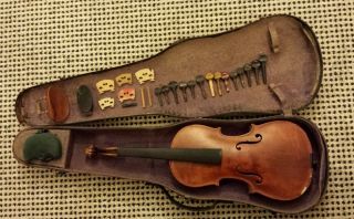 Old Italian? French? German? Antique Violin With Case Use photo