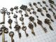 66 Brass Skeleton Keys Old Vintage Feel Wedding Heart Beads Lock Steampunk Dm6 Locks & Keys photo 8