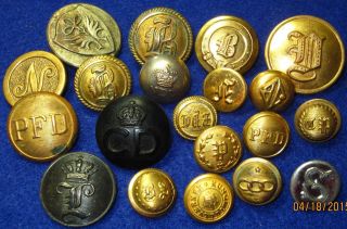 Antique Military Buttons Police British Usa Special Defense Squadron Units?? photo
