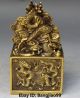 Chinese Bronze Fengshui Nine 9 Dragon Dragons Ball Seal Stamper Print Sculpture Other photo 3