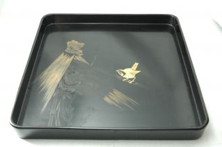 Japanese Old Lacquer Ware Dinner Tray From Japan N001 photo