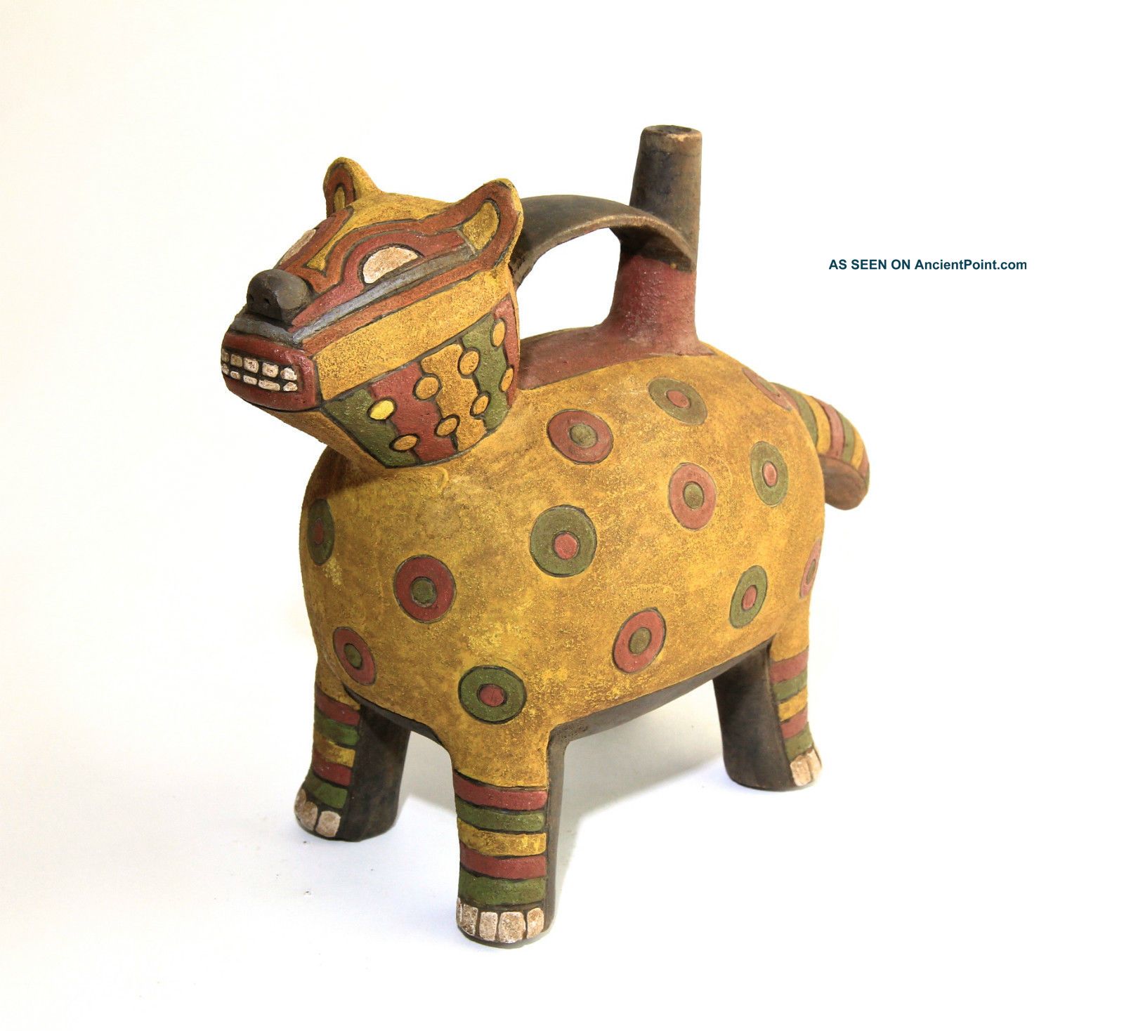 Ancient Pre Columbian Nazca Paracas Peruvian Dog Zoomorphic Vessel 800 - 400 Bc The Americas photo