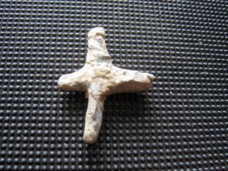 Antiques Byzantine Stone Cross Found With Metal Detector photo