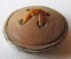 18th Century,  Repoussé,  Wood Back Picture Button With Catgut Shank Buttons photo 2