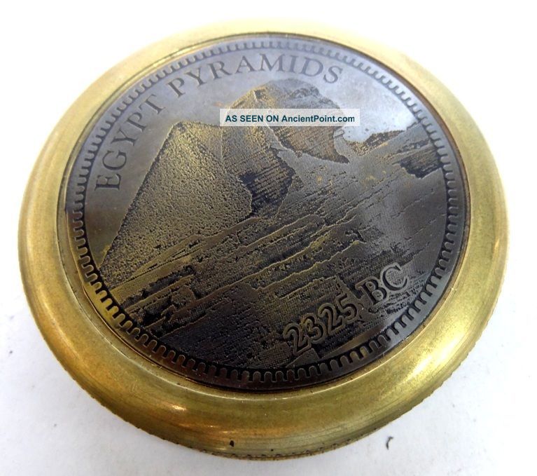 Vintage Style Antique Brass 3 Inch Egypt Piramids Compass For Gift Dl Compasses photo