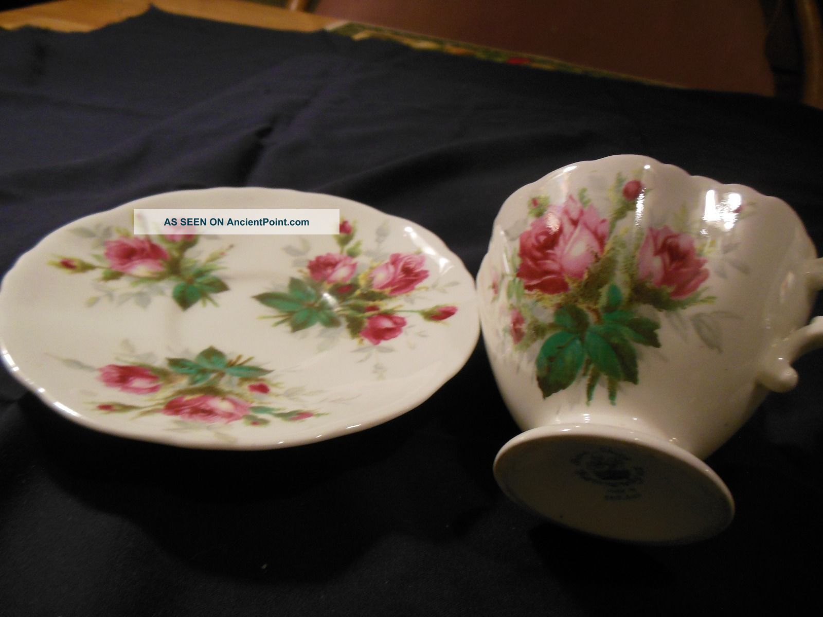 Pink Rose Motif Cup & Saucer England Bone China Cups & Saucers photo