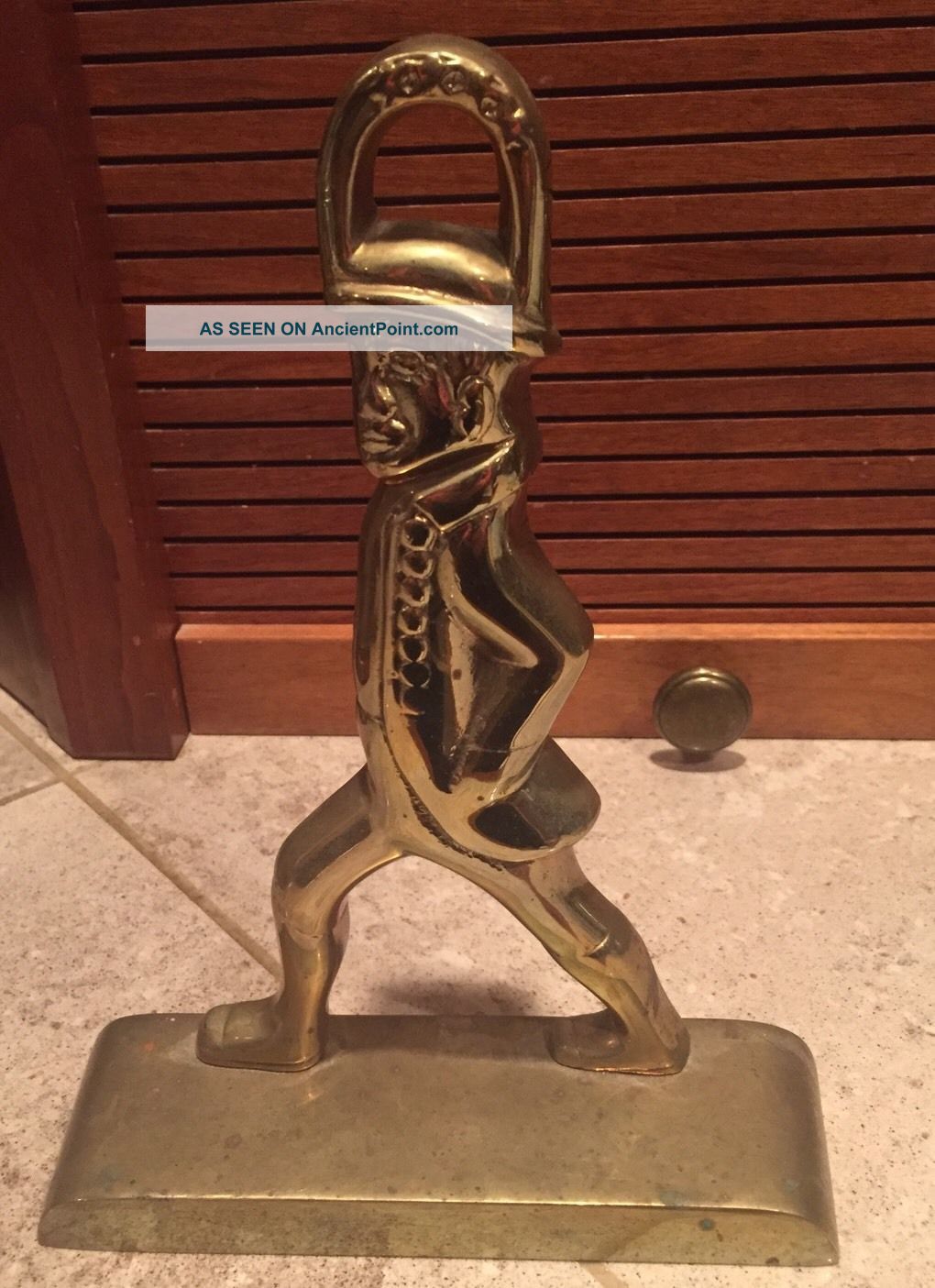 Baldwin Brass Walking Colonial Man Doorstop Bookend Williamsburg Metalware photo