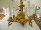 Fabulous Vintage French Italy Mustard Tole Chandelier 5 Lights Chandeliers, Fixtures, Sconces photo 2
