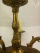 Vintage Petite Brass & Crystal Chandelier 5 Arm Ornate Ceiling Fixture Spain Chandeliers, Fixtures, Sconces photo 6