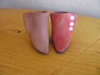 Antique Pair Cochiti ? Pueblo ? American Indian Red Pottery Moccasin Navajo ? photo