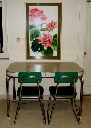 Retro/vintage Chrome Kitchen Table 2 Heywood Wakefield Chairs/heywoodite photo