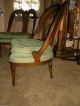 Antique French Chairs Cane Back Inlaid Walnut Pair Heart 1900-1950 photo 1