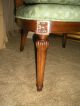 Antique French Chairs Cane Back Inlaid Walnut Pair Heart 1900-1950 photo 5