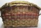 Native American Woodland Indian Old Split Wood Covered & Handled Basket Native American photo 3