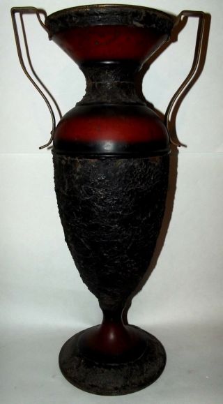 Antique Old French Spelter Garnet Red Egyptian Mummy Vase Phoenician Scarab Urn photo
