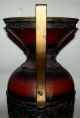 Antique Old French Spelter Garnet Red Egyptian Mummy Vase Phoenician Scarab Urn Victorian photo 6