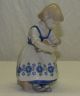 Vintage Old Lippelsdorf East Germany Porcelain Girl W/ Doll Figurine 1877 Crown Figurines photo 1