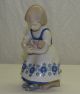 Vintage Old Lippelsdorf East Germany Porcelain Girl W/ Doll Figurine 1877 Crown Figurines photo 2