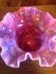 Fenton Old Dot Optic Cranberry Red Opalescent Ruffled Top Hat Vase 5 Inch Vases photo 8