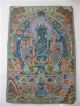 Tibet Silk/satin Wenshu Manjushri White Tara Goddess Thangka Paintings Mural Rn Tibet photo 4