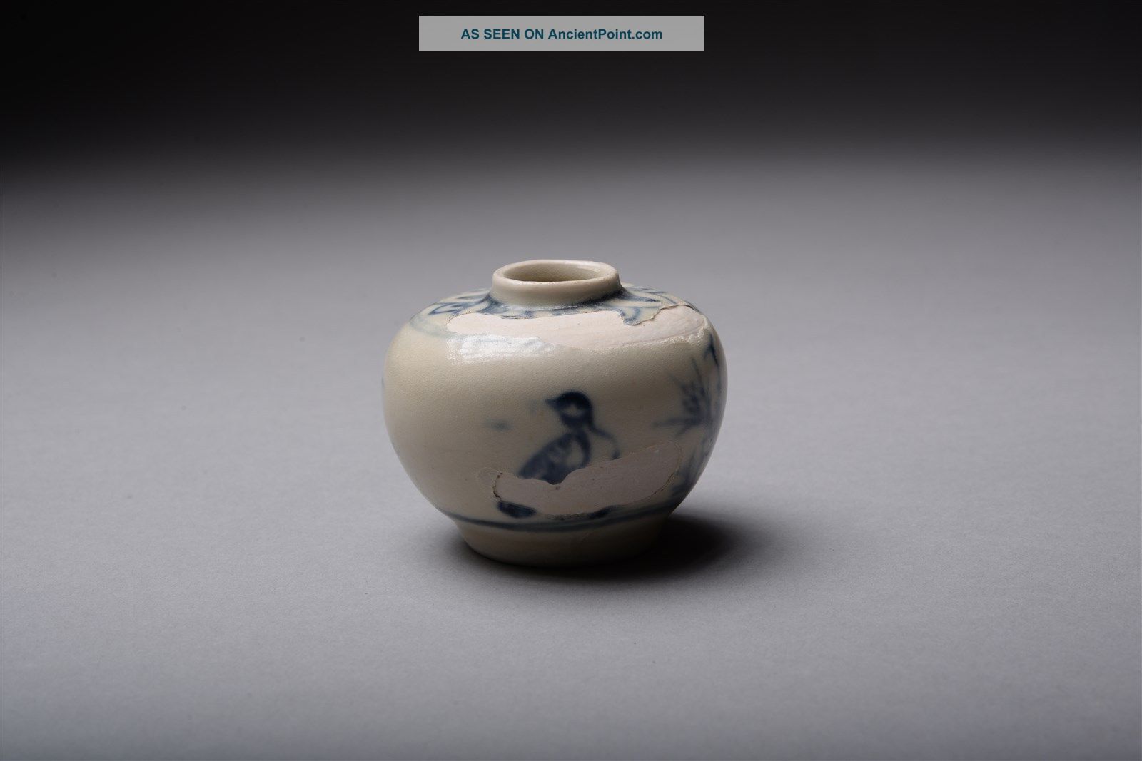 Antique Hoi An Hoard Shipwreck Salvaged Bird Jarlet Vase - 1450 Ad Far Eastern photo