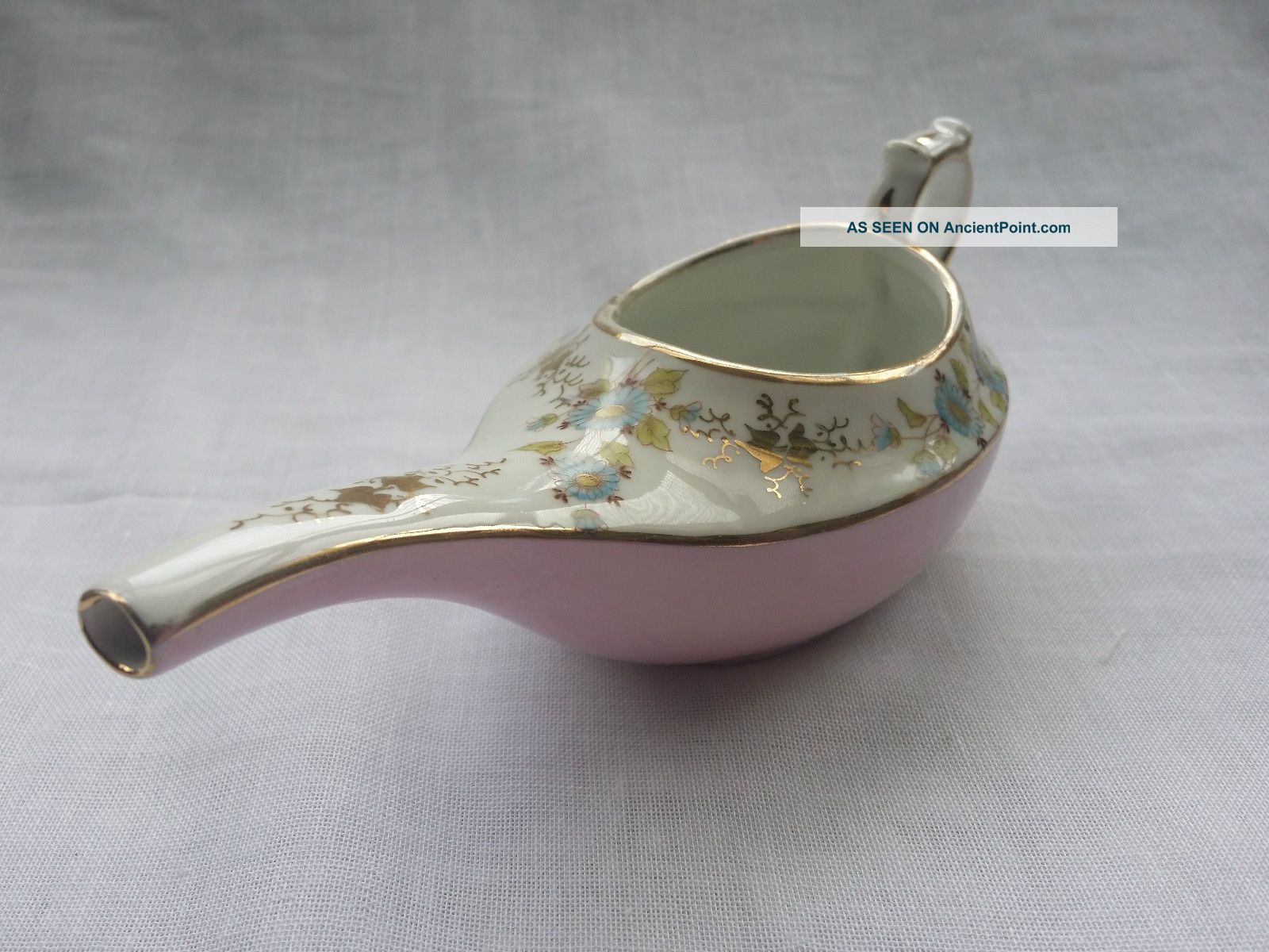 Antique Porcelain Invalid Feeder Pap Boat Pink Body Colour Vgc Other photo