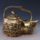 Brass Handwork Carved Gourd Shape Journey To The West,  Four Buddha Teapot & Lid Teapots photo 4