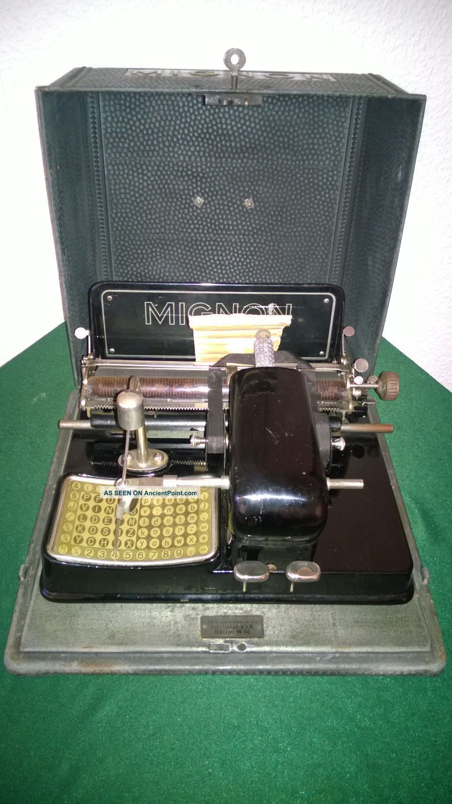 Vintage German Typewriter Aeg Mignon 3 1922 Italic Typeface